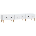 vidaXL TV skrinka Biela 147 x 34,5 x 30 cm Kompozitné drevo – Obrázok 2