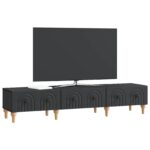 vidaXL TV skrinka Čierna 147 x 34,5 x 30 cm Kompozitné drevo – Obrázok 3