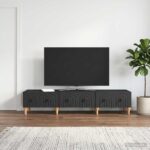 vidaXL TV skrinka Čierna 147 x 34,5 x 30 cm Kompozitné drevo – Obrázok 4