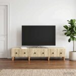 vidaXL TV skrinka Dub sonoma 147 x 34,5 x 30 cm Kompozitné drevo