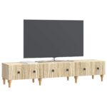 vidaXL TV skrinka Dub sonoma 147 x 34,5 x 30 cm Kompozitné drevo – Obrázok 3