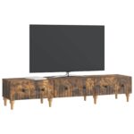 vidaXL TV skrinka Dymový dub 147 x 34,5 x 30 cm Kompozitné drevo – Obrázok 3