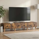 vidaXL TV skrinka Dymový dub 147 x 34,5 x 30 cm Kompozitné drevo – Obrázok 4