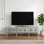 vidaXL TV skrinka Sivá sonoma 147 x 34,5 x 30 cm Kompozitné drevo