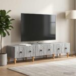 vidaXL TV skrinka Sivá sonoma 147 x 34,5 x 30 cm Kompozitné drevo – Obrázok 4