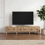 vidaXL TV skrinka Dub artisan 147 x 34,5 x 30 cm Kompozitné drevo