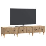 vidaXL TV skrinka Dub artisan 147 x 34,5 x 30 cm Kompozitné drevo – Obrázok 3