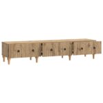 vidaXL TV skrinka Dub artisan 147 x 34,5 x 30 cm Kompozitné drevo – Obrázok 5