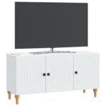 vidaXL TV skrinka Biela 99 x 34,5 x 50 cm Kompozitné drevo – Obrázok 3