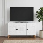 vidaXL TV skrinka Biela 99 x 34,5 x 50 cm Kompozitné drevo – Obrázok 4