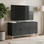 vidaXL TV skrinka Čierna 99 x 34,5 x 50 cm Kompozitné drevo – Obrázok 4