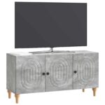 vidaXL TV skrinka Betónovo sivá 99 x 34,5 x 50 cm Kompozitné drevo – Obrázok 3