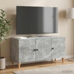 vidaXL TV skrinka Betónovo sivá 99 x 34,5 x 50 cm Kompozitné drevo – Obrázok 4