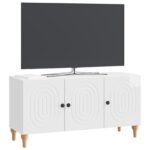 vidaXL TV skrinka Biela s vysokým leskom 99 x 34,5 x 50 cm – Obrázok 3