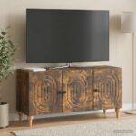 vidaXL TV skrinka Dymový dub 99 x 34,5 x 50 cm Kompozitné drevo