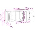 vidaXL TV skrinka Dymový dub 99 x 34,5 x 50 cm Kompozitné drevo – Obrázok 12