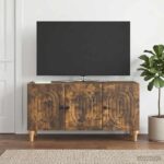 vidaXL TV skrinka Dymový dub 99 x 34,5 x 50 cm Kompozitné drevo – Obrázok 4