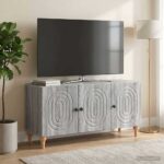 vidaXL TV skrinka Sivá sonoma 99 x 34,5 x 50 cm Kompozitné drevo – Obrázok 4