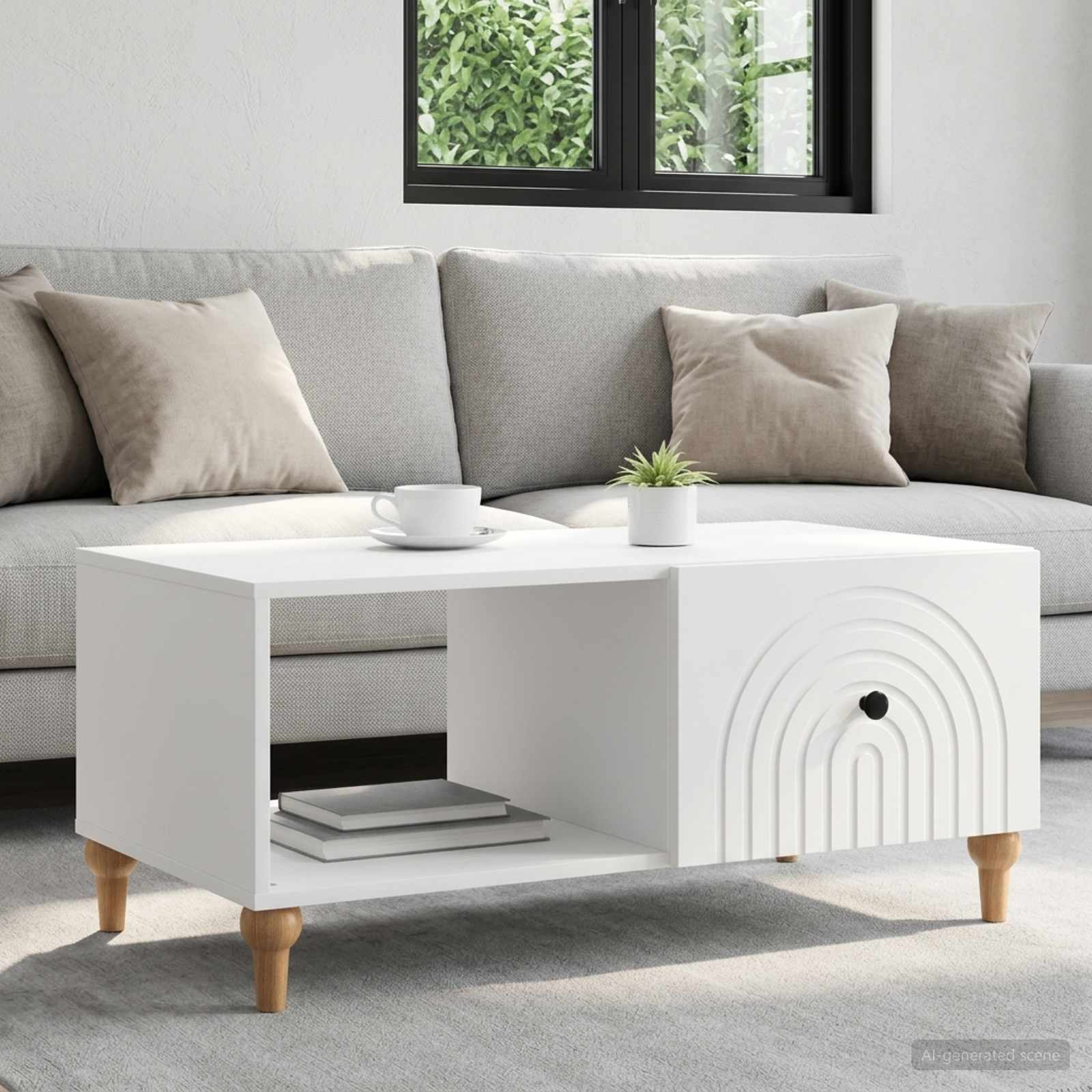 894265_1.jpg vidaXL Konferenčný stolík Biela 90 x 50 x 40 cm Kompozitné drevo – Obrázok 1