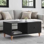 vidaXL Konferenčný stolík Čierna 90 x 50 x 40 cm Kompozitné drevo