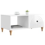 vidaXL Konferenčný stolík Biela s vysokým leskom 90 x 50 x 40 cm – Obrázok 2