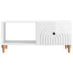 vidaXL Konferenčný stolík Biela s vysokým leskom 90 x 50 x 40 cm – Obrázok 4