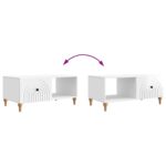 vidaXL Konferenčný stolík Biela s vysokým leskom 90 x 50 x 40 cm – Obrázok 9