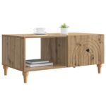 vidaXL Konferenčný stolík Dub artisan 90 x 50 x 40 cm Kompozitné drevo – Obrázok 3
