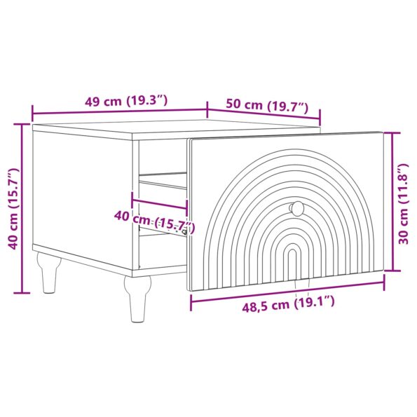 vidaXL Konferenčný stolík Sivá sonoma 49 x 50 x 40 cm Kompozitné drevo – Obrázok 9