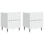 vidaXL Nočný stolík 2 pcs Biela 43 x 34,5 x 49,5 cm Kompozitné drevo