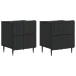 vidaXL Nočný stolík 2 pcs Čierna 43 x 34,5 x 49,5 cm Kompozitné drevo