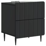 vidaXL Nočný stolík 2 pcs Čierna 43 x 34,5 x 49,5 cm Kompozitné drevo – Obrázok 2