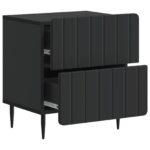 vidaXL Nočný stolík 2 pcs Čierna 43 x 34,5 x 49,5 cm Kompozitné drevo – Obrázok 4