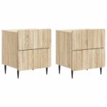 vidaXL Nočný stolík so zásuvkou 2 pcs Dub sonoma 43 x 34,5 x 49,5 cm