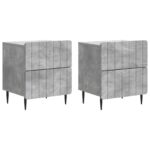 vidaXL Nočný stolík 2 pcs Betónovo sivá 43 x 34,5 x 49,5 cm