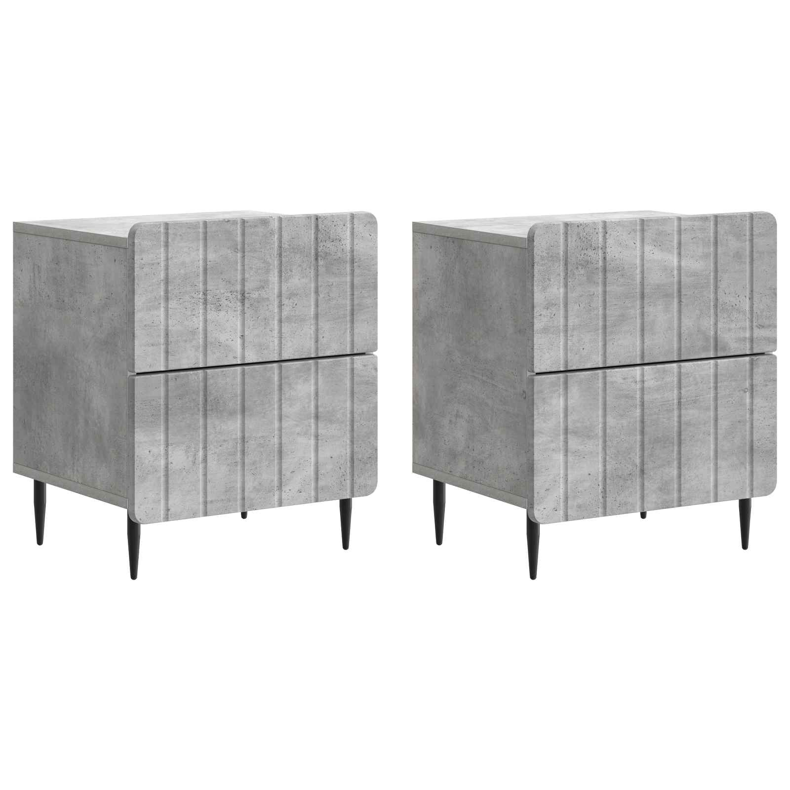 894302_1.jpg vidaXL Nočný stolík 2 pcs Betónovo sivá 43 x 34,5 x 49,5 cm – Obrázok 1