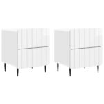 vidaXL Nočný stolík 2 pcs Biela s vysokým leskom 43 x 34,5 x 49,5 cm