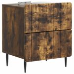 vidaXL Nočný stolík so zásuvkou 2 pcs Dymový dub 43 x 34,5 x 49,5 cm – Obrázok 2