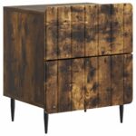 vidaXL Nočný stolík so zásuvkou 2 pcs Dymový dub 43 x 34,5 x 49,5 cm – Obrázok 3