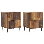 vidaXL Nočný stolík so zásuvkou 2 pcs Staré drevo 43 x 34,5 x 49,5 cm