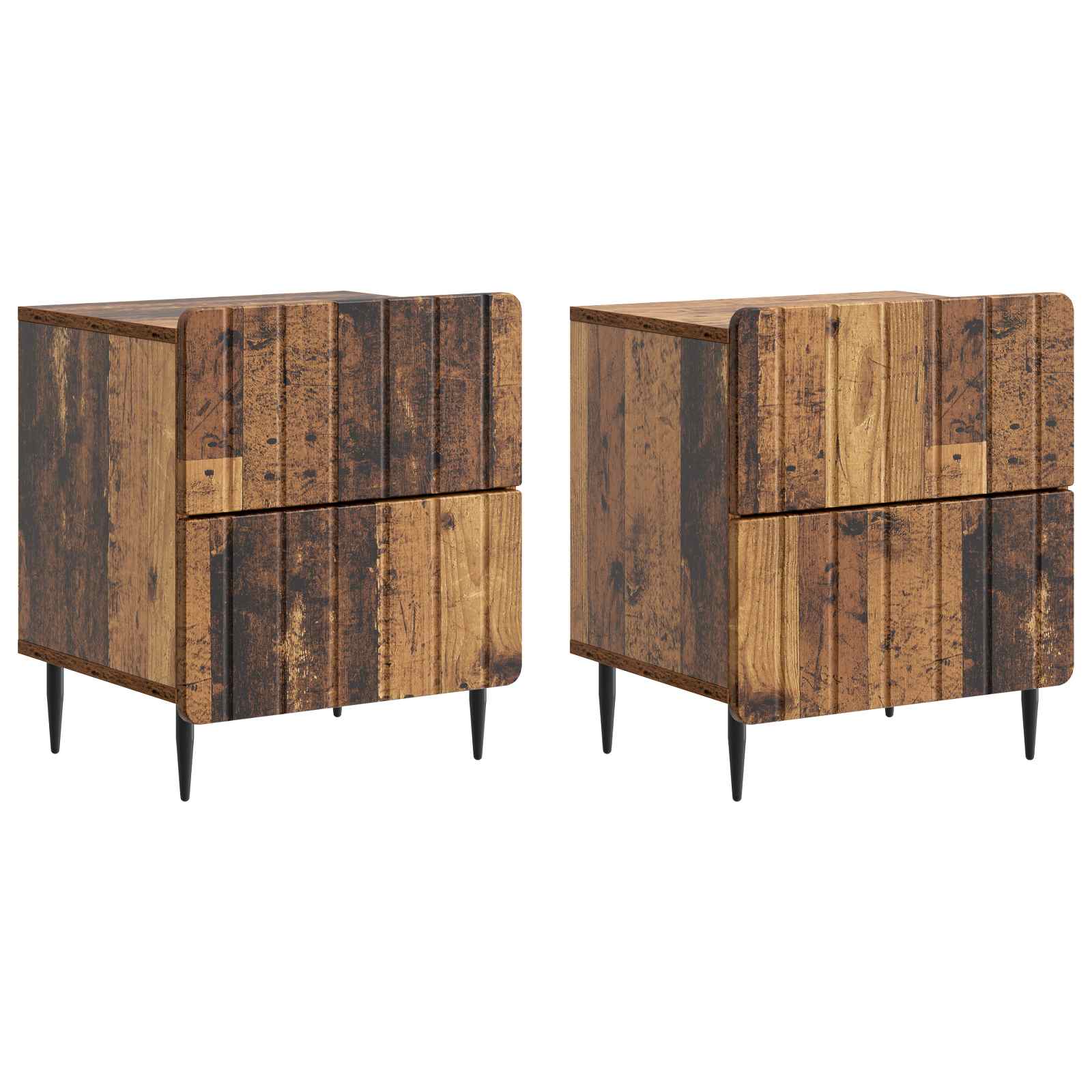 894312_1.jpg vidaXL Nočný stolík so zásuvkou 2 pcs Staré drevo 43 x 34,5 x 49,5 cm – Obrázok 1