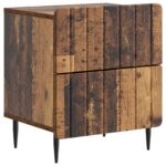 vidaXL Nočný stolík so zásuvkou 2 pcs Staré drevo 43 x 34,5 x 49,5 cm – Obrázok 3
