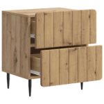 vidaXL Nočný stolík Dub artisan 43 x 34,5 x 49,5 cm Kompozitné drevo – Obrázok 3