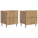 vidaXL Nočný stolík so zásuvkou 2 pcs Dub artisan 43 x 34,5 x 49,5 cm