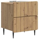 vidaXL Nočný stolík so zásuvkou 2 pcs Dub artisan 43 x 34,5 x 49,5 cm – Obrázok 2