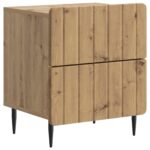 vidaXL Nočný stolík so zásuvkou 2 pcs Dub artisan 43 x 34,5 x 49,5 cm – Obrázok 3