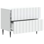 vidaXL Nočný stolík Biela 62 x 34,5 x 49,5 cm Kompozitné drevo – Obrázok 3