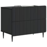 vidaXL Nočný stolík Čierna 62 x 34,5 x 49,5 cm Kompozitné drevo – Obrázok 2