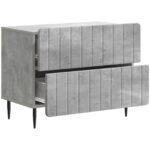 vidaXL Nočný stolík Betónovo sivá 62 x 34,5 x 49,5 cm Kompozitné drevo – Obrázok 3