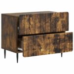 vidaXL Nočný stolík Dymový dub 62 x 34,5 x 49,5 cm Kompozitné drevo – Obrázok 3